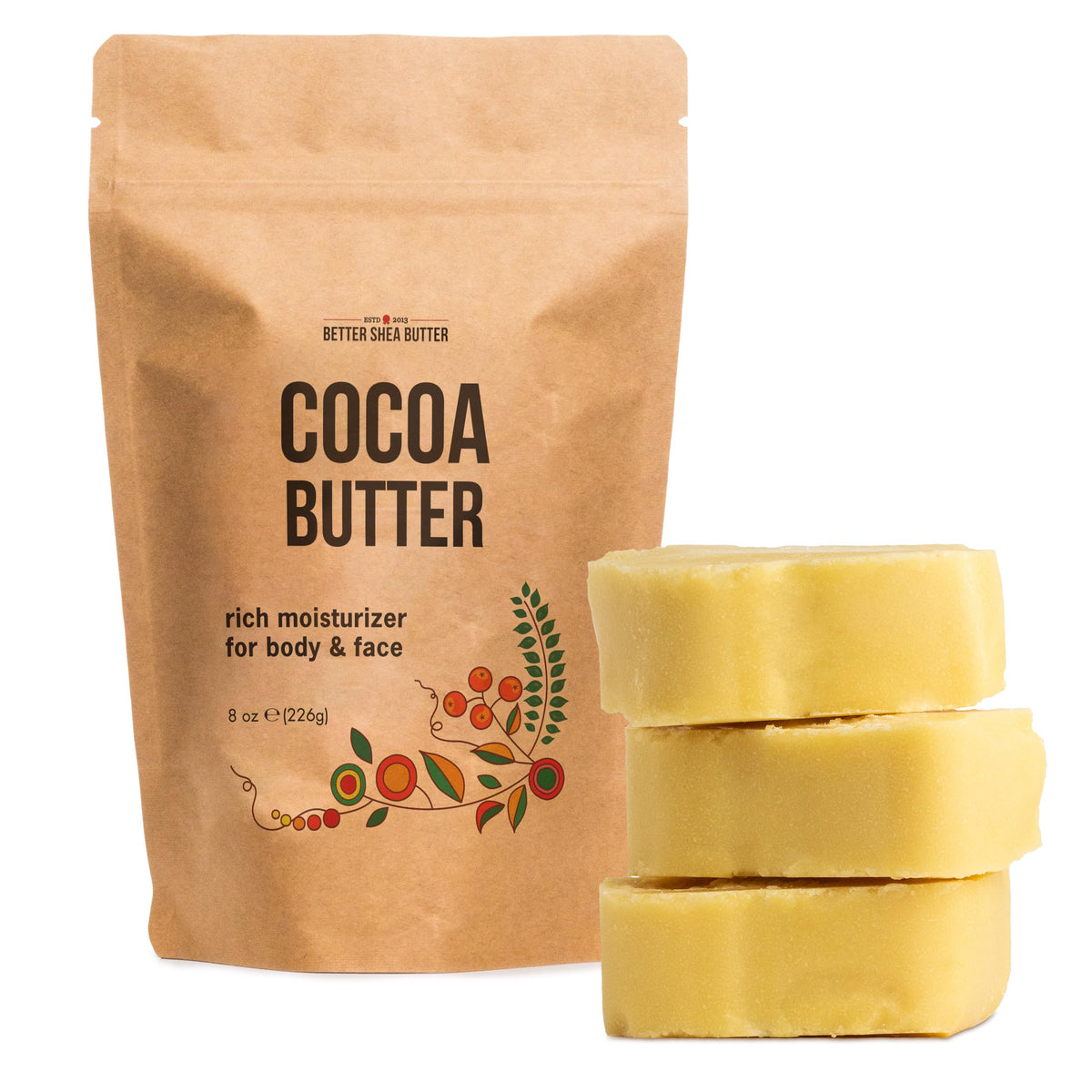 Better Shea Butter bloque manteca cacao 8oz para hidratación profunda de piel seca