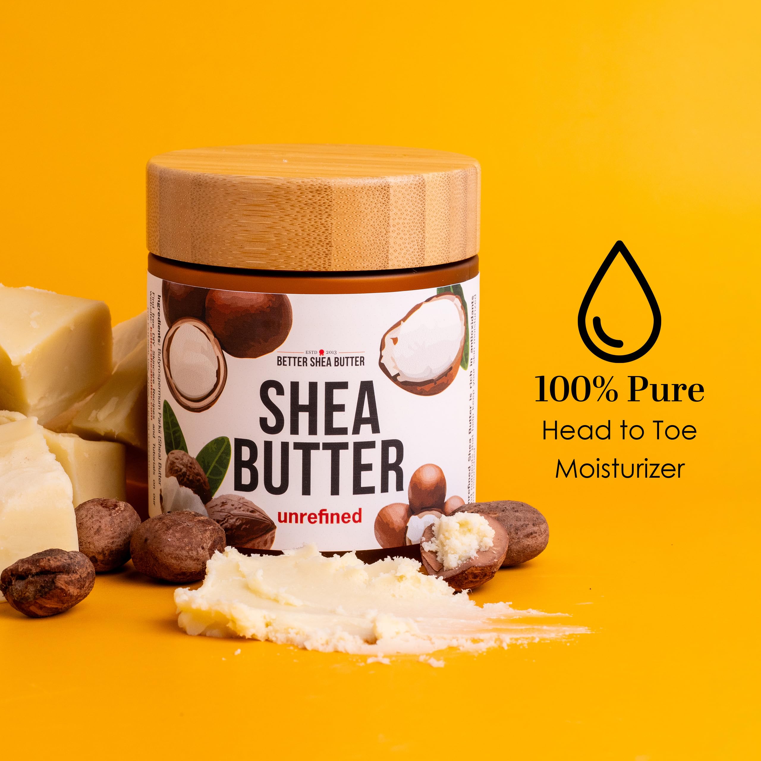Frasco de Better Shea Butter, 226 g, listo para uso diario.