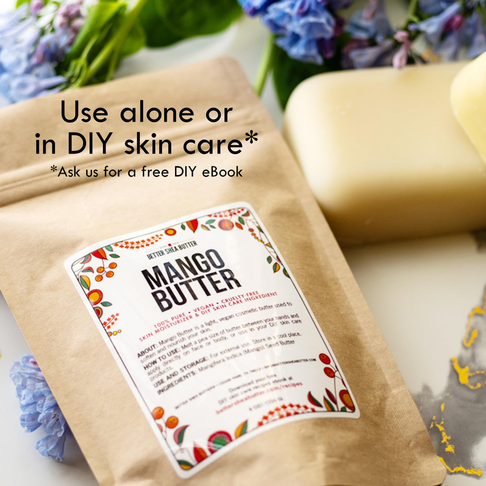 Better Shea Butter Mango Butter aplicación facial: nutrición para piel sensible.