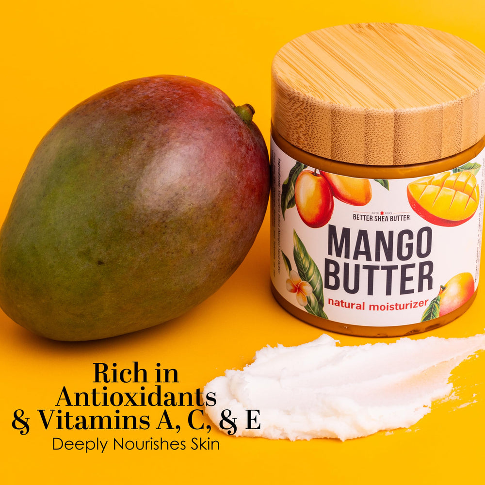 Better Shea Butter mango butter para brillo de labios natural.