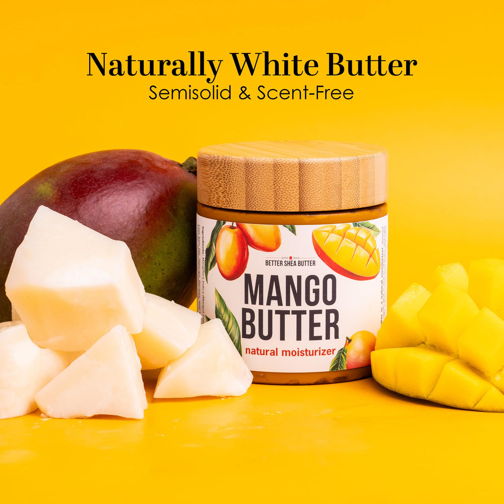 Better Shea Butter mango butter en tarro de 8 oz para uso diario.