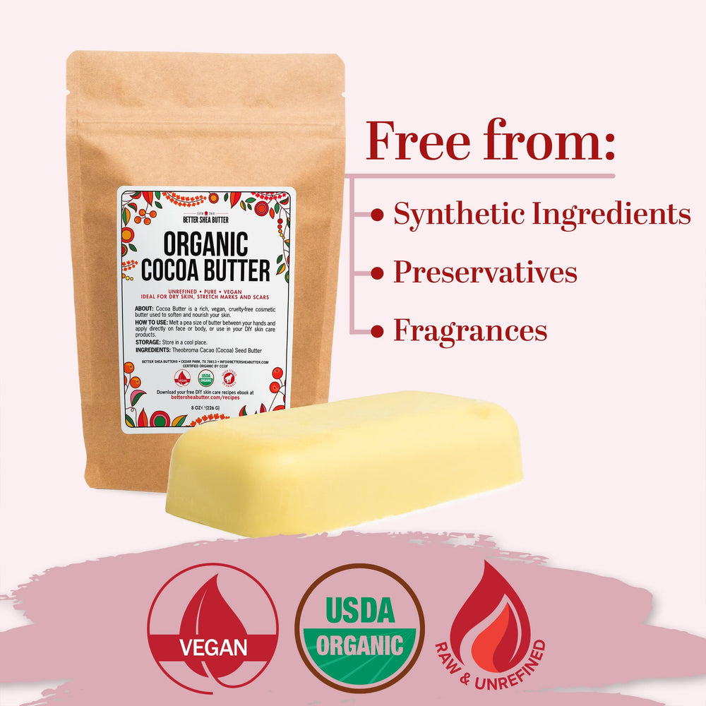 Better Shea Butter manteca cacao sin fragancia, apta para piel sensible.