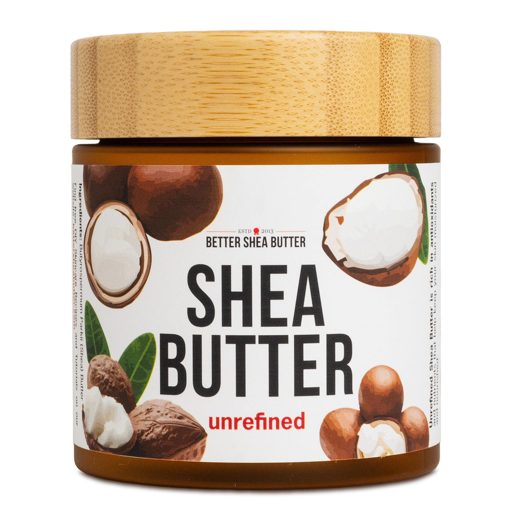 Better Shea Butter con aroma ahumado natural para piel suave y cabello hidratado.