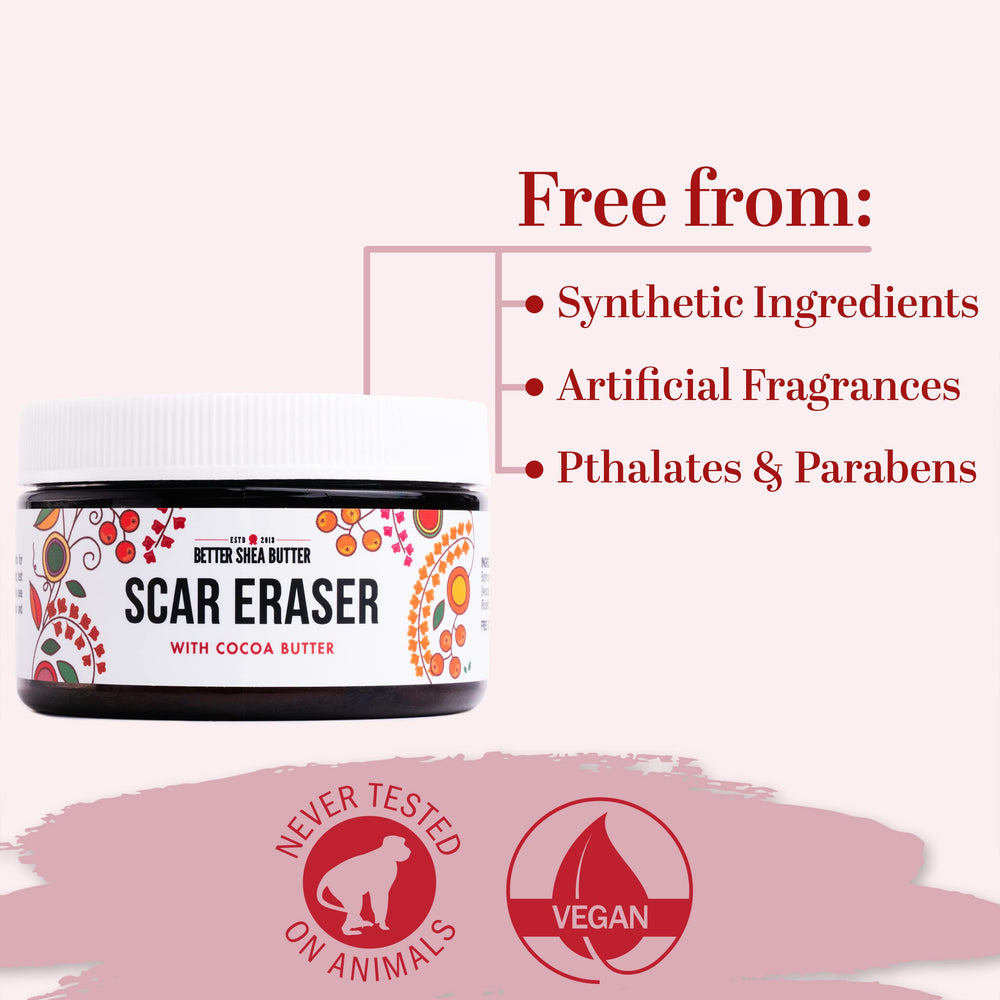 Bálsamo con manteca de cacao y karité para nutrición de la piel.