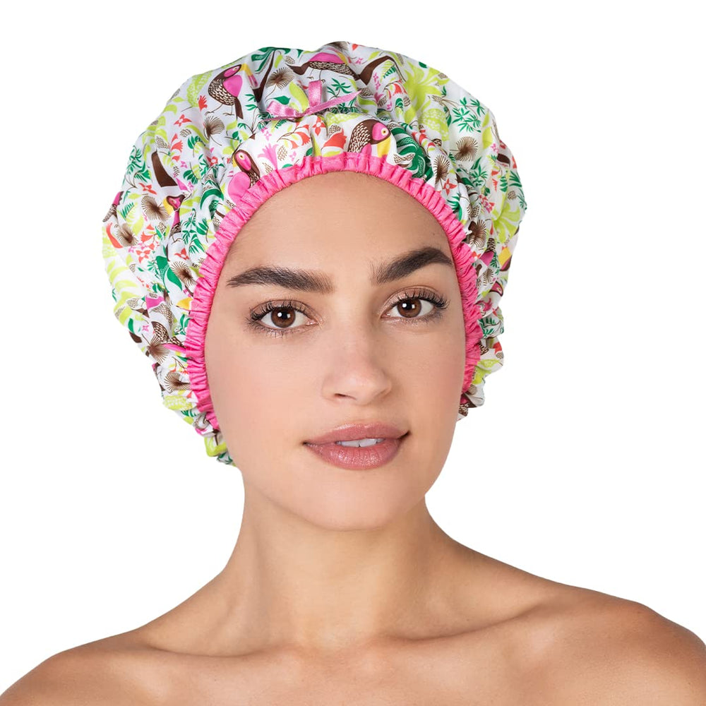Betty Dain Fashionista Cap Tropical, cap extragrande para todo tipo de cabello en la ducha.