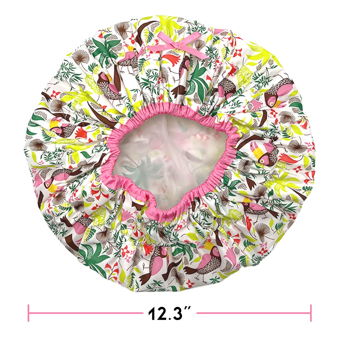 Betty Dain Fashionista Cap Tropical, forro PEVA impermeable para cabello seco.
