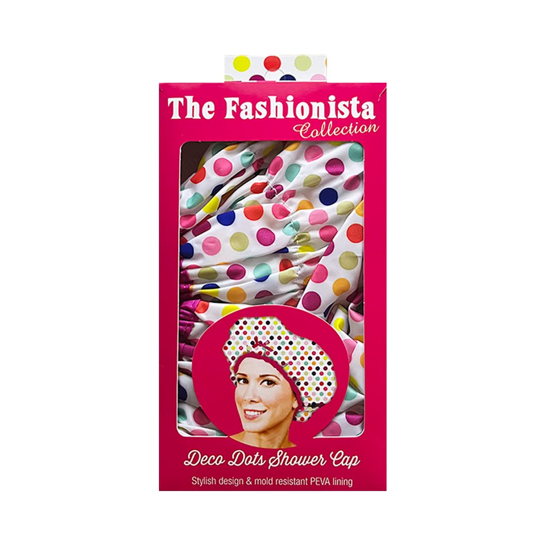 Betty Dain Fashionista capucha de ducha estilo dots protege peinados al usar.