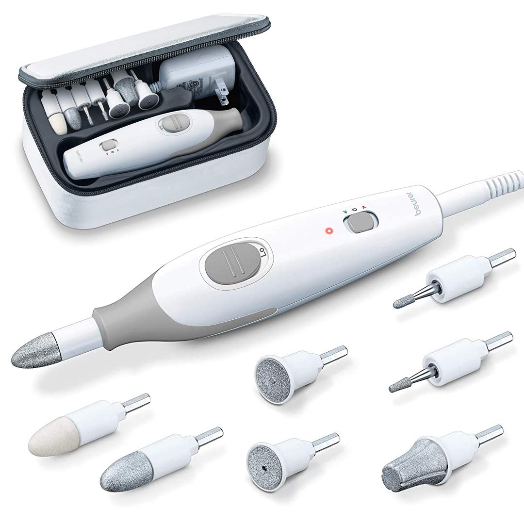 Beurer MP32 electric nail drill with attachments for at-home nail care.