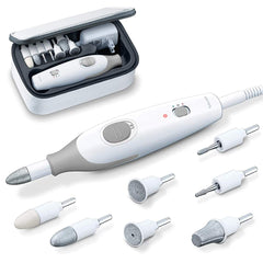 Beurer MP32 electric nail drill with attachments for at-home nail care.