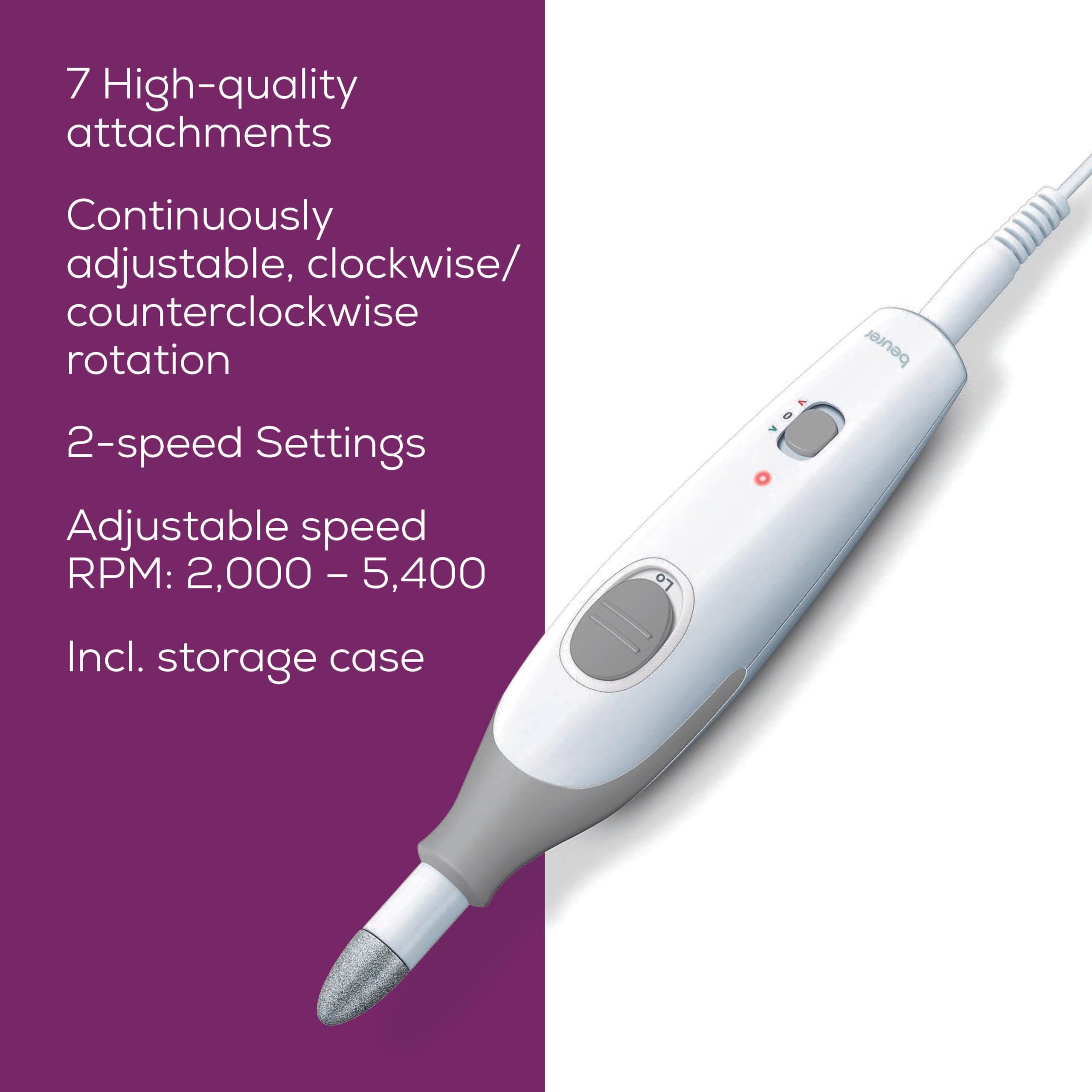 Beurer MP32 suitable for hands and feet nail care routines.