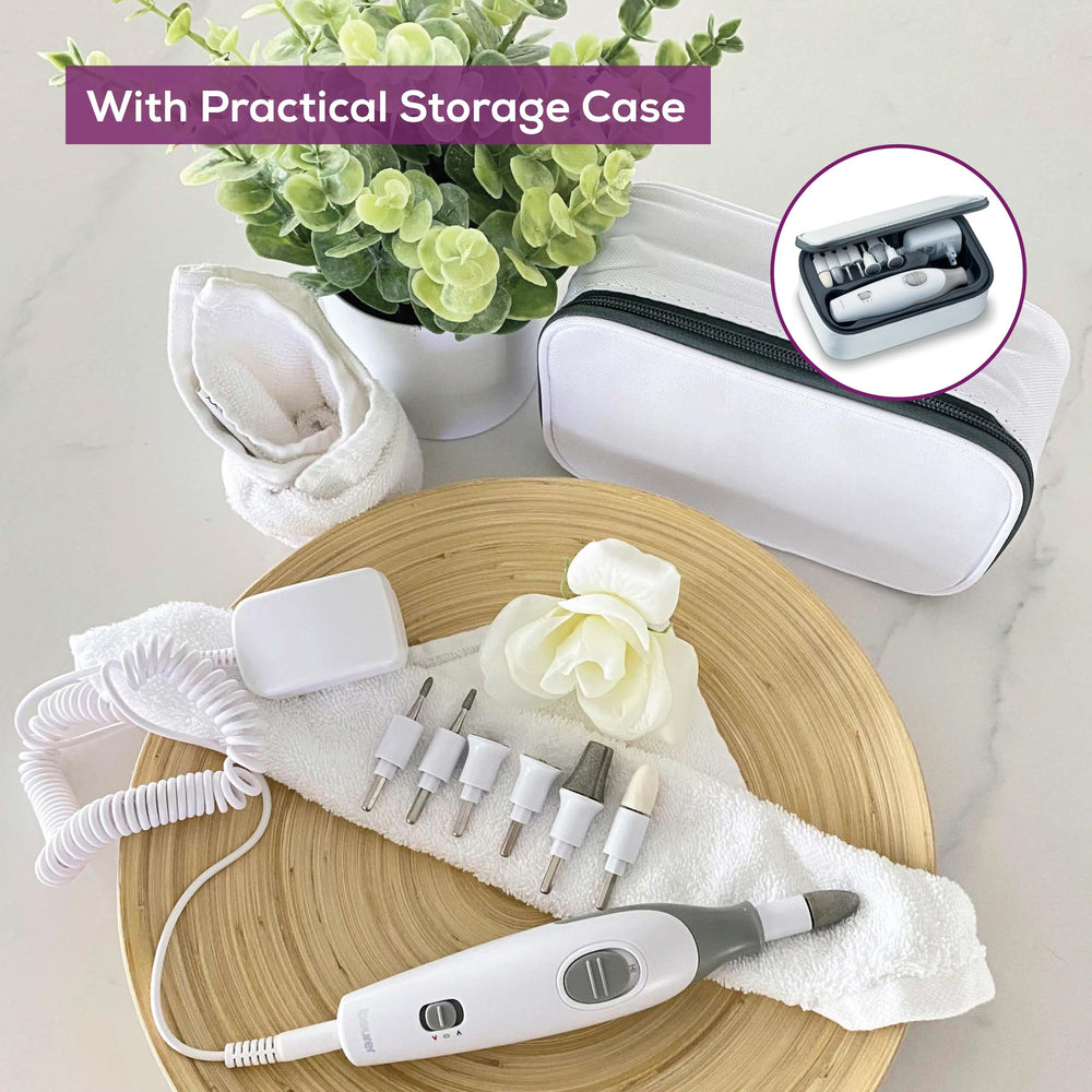 Beurer MP32 operates up to 5400 rpm for versatile nail care.