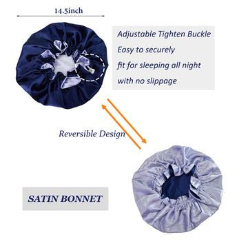 Beutyme Bonete de Satén con diseño reversible para cambiar color y estilo nocturno.