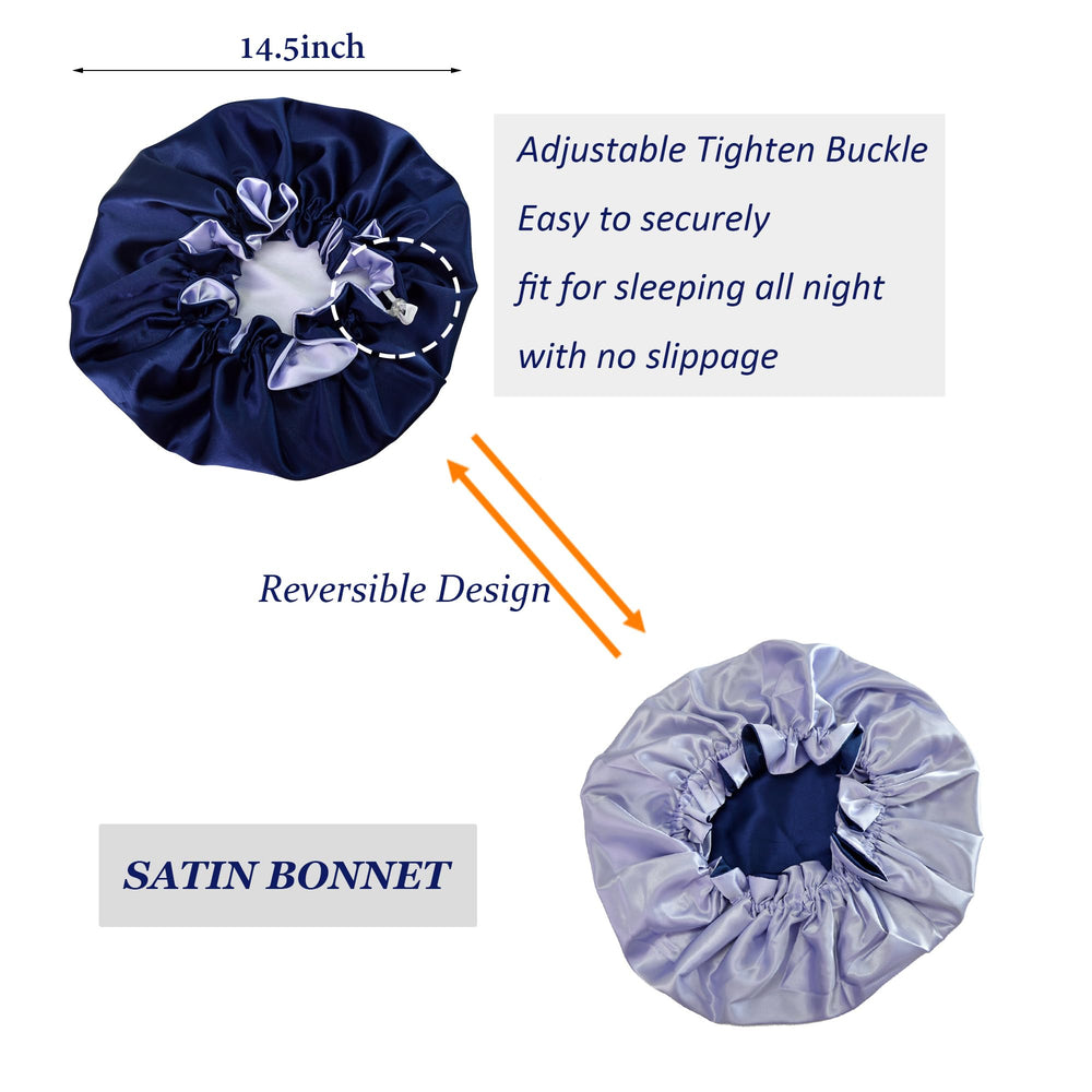 Beutyme Bonete de Satén con diseño reversible para cambiar color y estilo nocturno.