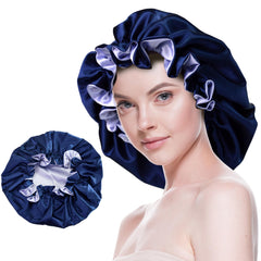 Beutyme Bonete de Satén para dormir con doble capa protege el cabello.