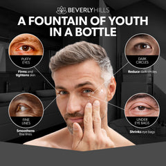 Beverly Hills Men aplicación diaria, ritual de cuidado facial.