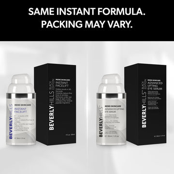 Beverly Hills Men suero para ojos, aplicador, reduce ojeras visibles.