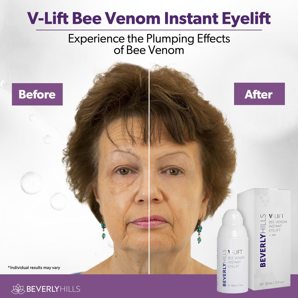 Textura sedosa del serum V-Lift en primer plano para piel sensible
