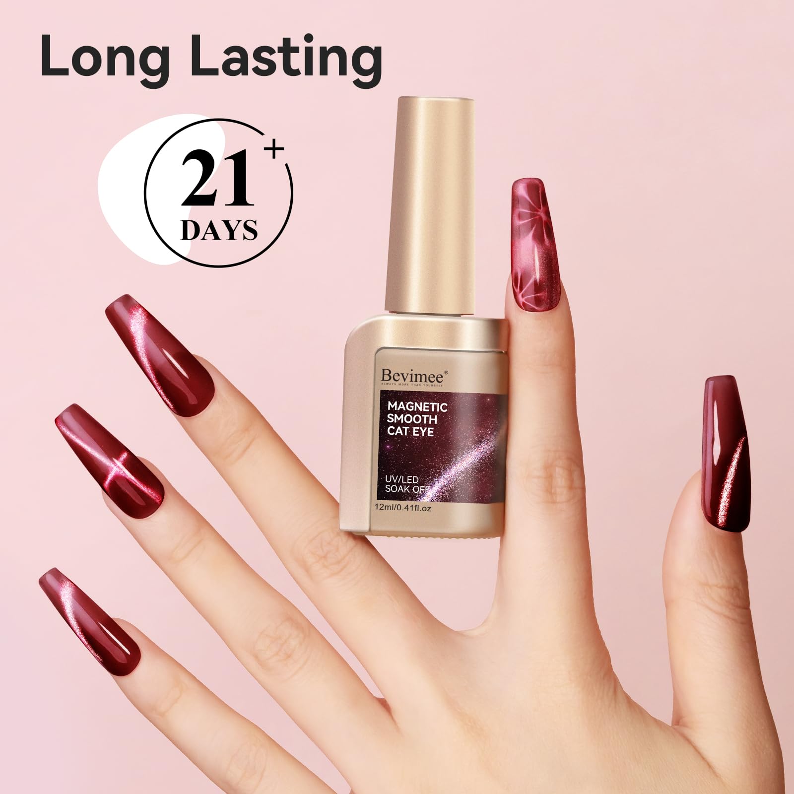 Bevimee Cat Eye UV curado, imagen de lámpara para endurecimiento prolongado.