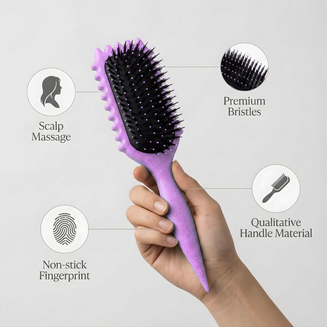 Bewelio cepillo rizos dientes espaciados facilita peinar y definir.