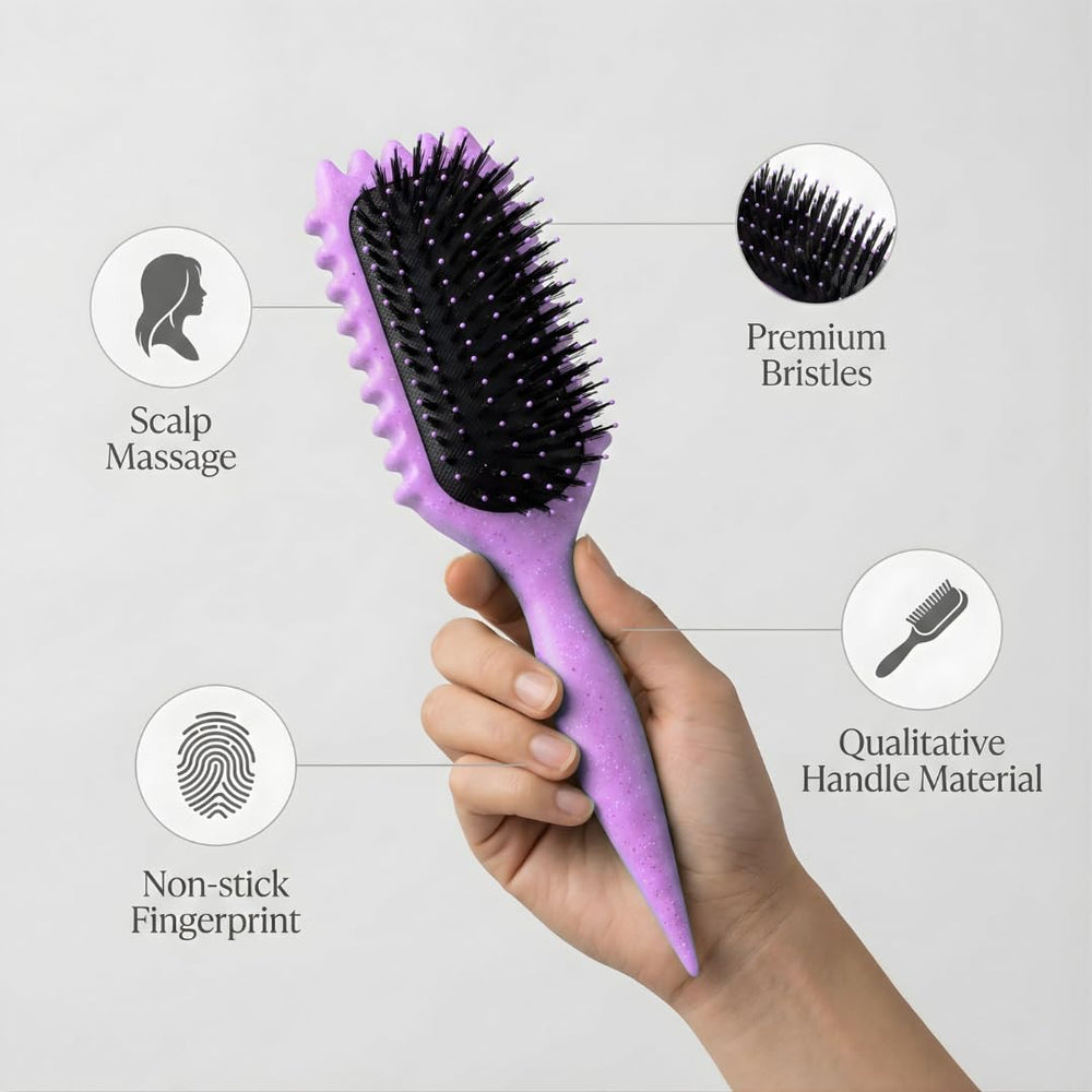 Bewelio cepillo rizos dientes espaciados facilita peinar y definir.
