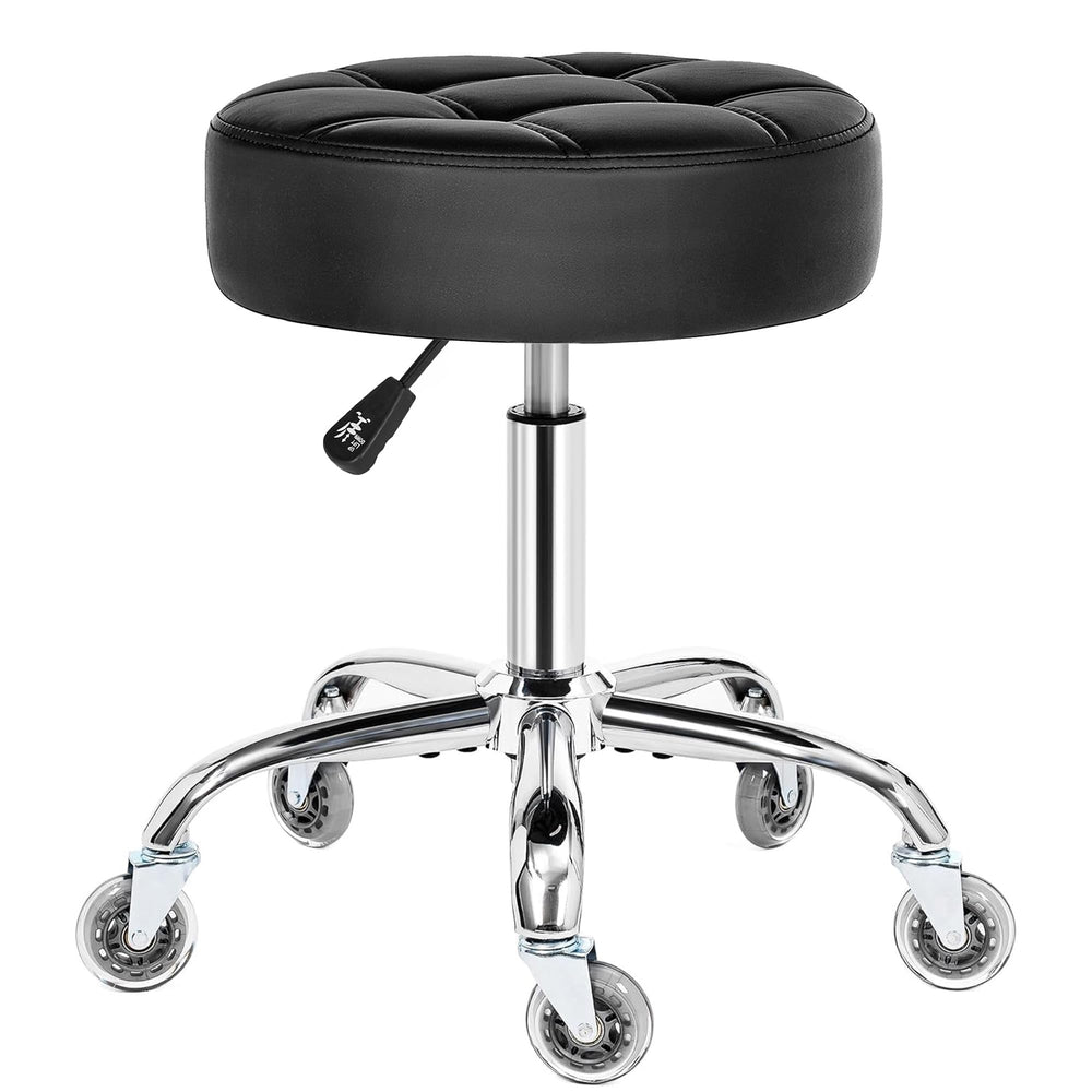 BEWISHOME silla rodante con asiento de PU grueso para comodidad prolongada.