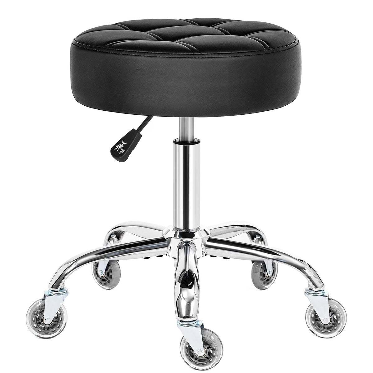 BEWISHOME silla rodante con asiento de PU grueso para comodidad prolongada.