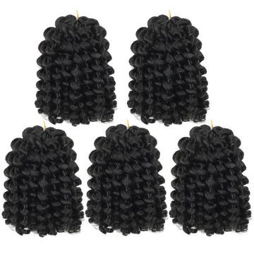 BEXIUKAKA cabello crochet de 8 pulgadas con rizos jamaicanos suaves para un aspecto natural diario.