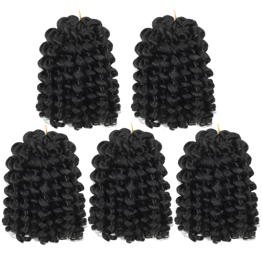 BEXIUKAKA cabello crochet de 8 pulgadas con rizos jamaicanos suaves para un aspecto natural diario.