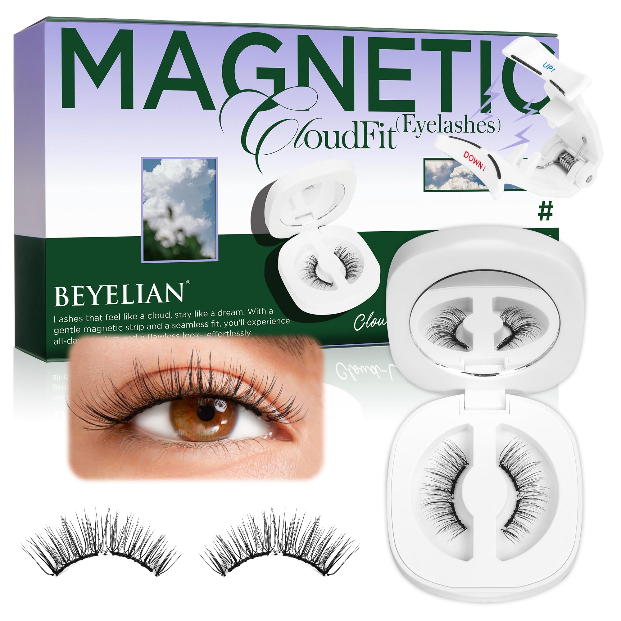 BEYELIAN pestañas magnéticas kit aplicador para un ajuste suave y cómodo.