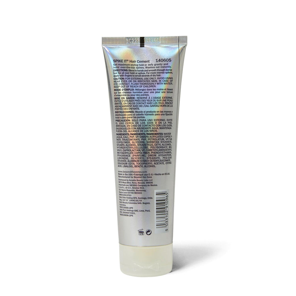 Beyond the Zone Spike It cemento para cabello, textura suave para peinados definidos.