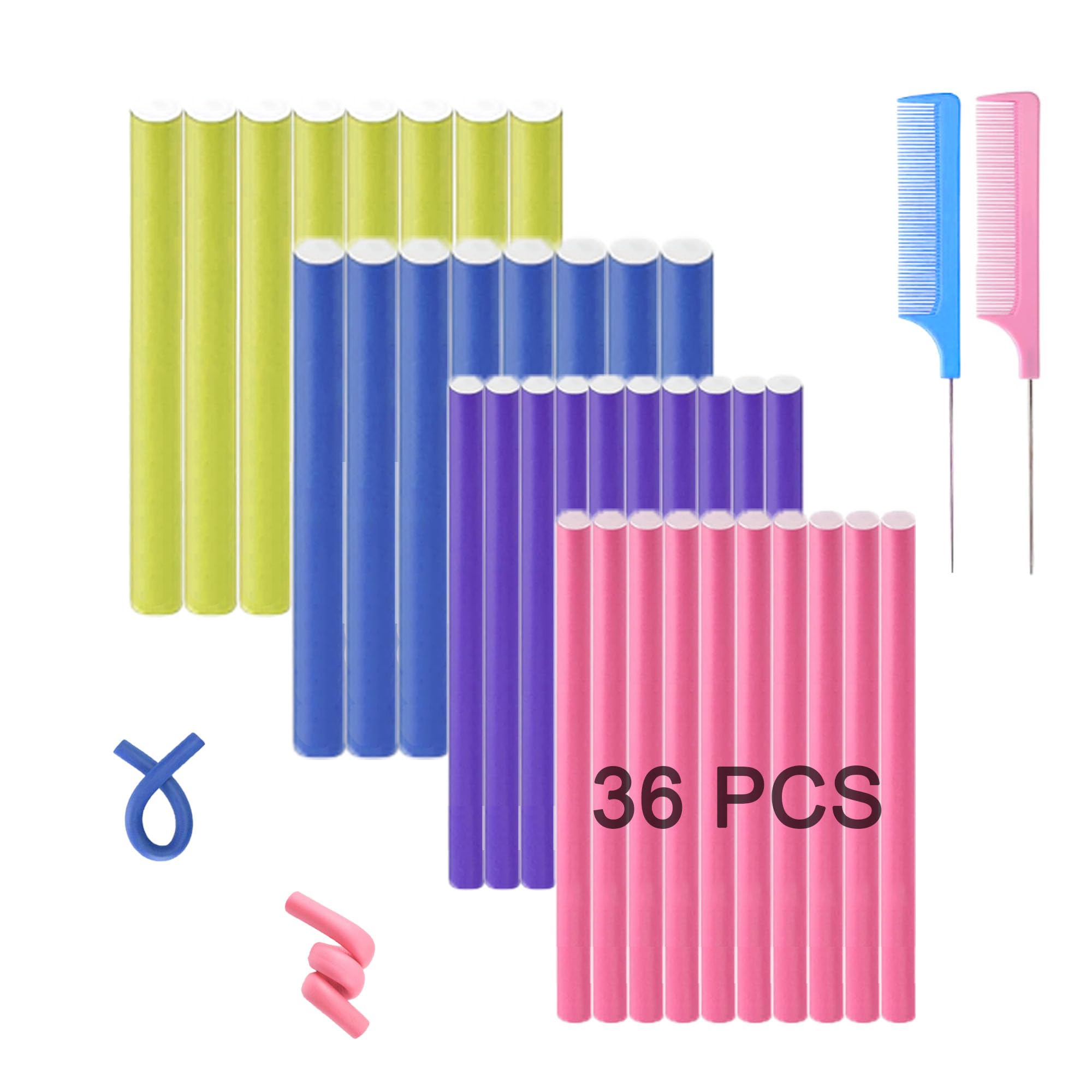 Beyoslf Flexirods 7 pulgadas: conjunto completo para rizos sin calor.