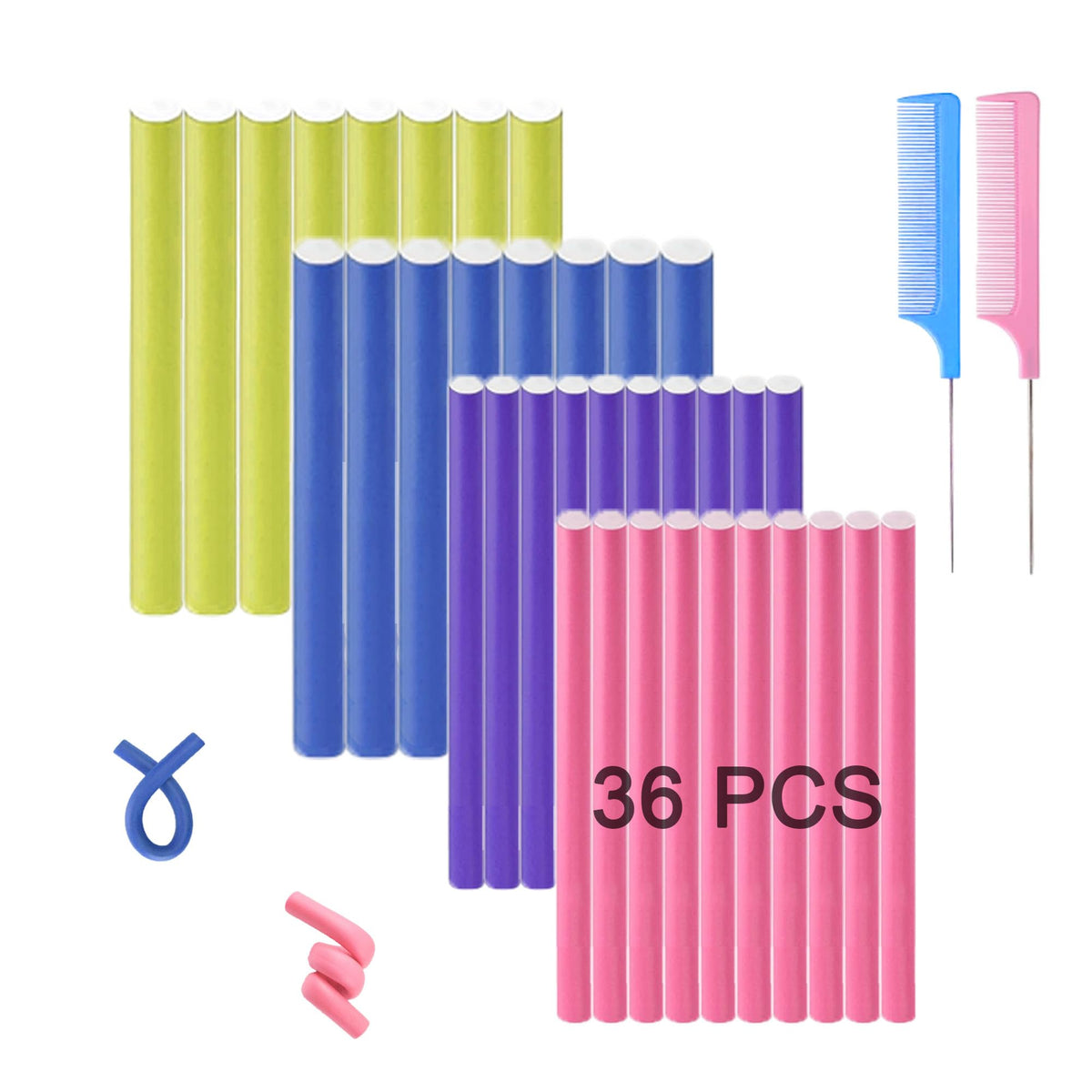 Beyoslf Flexirods 7 pulgadas: conjunto completo para rizos sin calor.