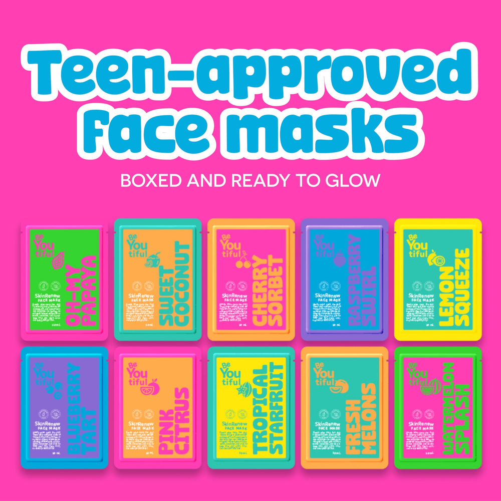 BeYoutiful: mascarillas faciales individuales hidratantes para piel suave