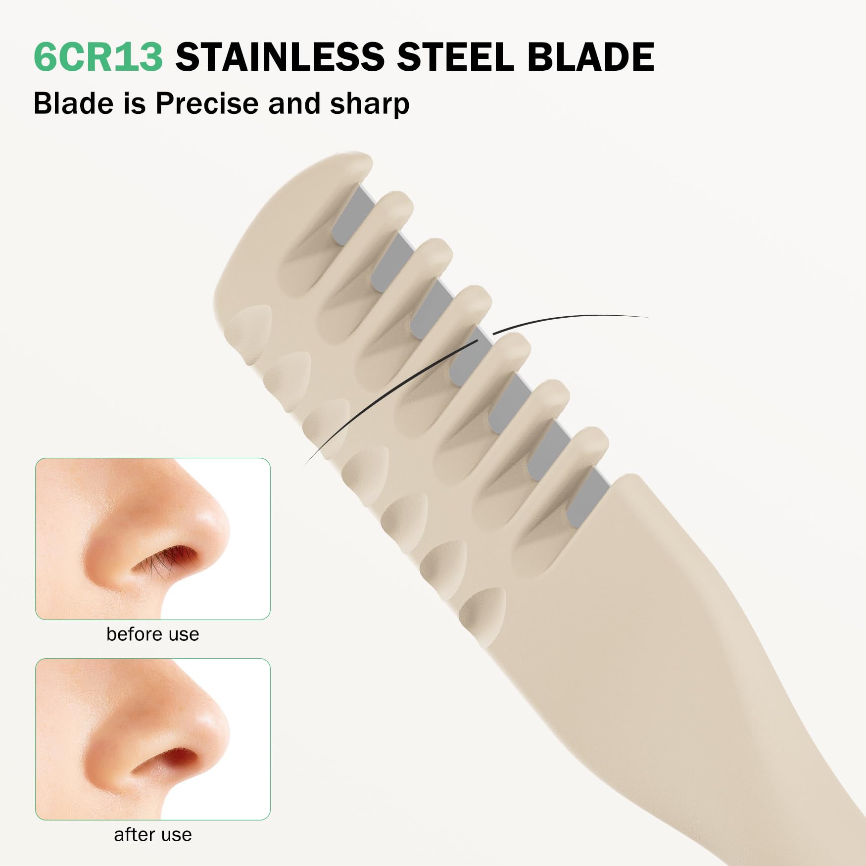 BEZOX recortador nasal manual: diseño portátil, sin cables, perfecto para viaje