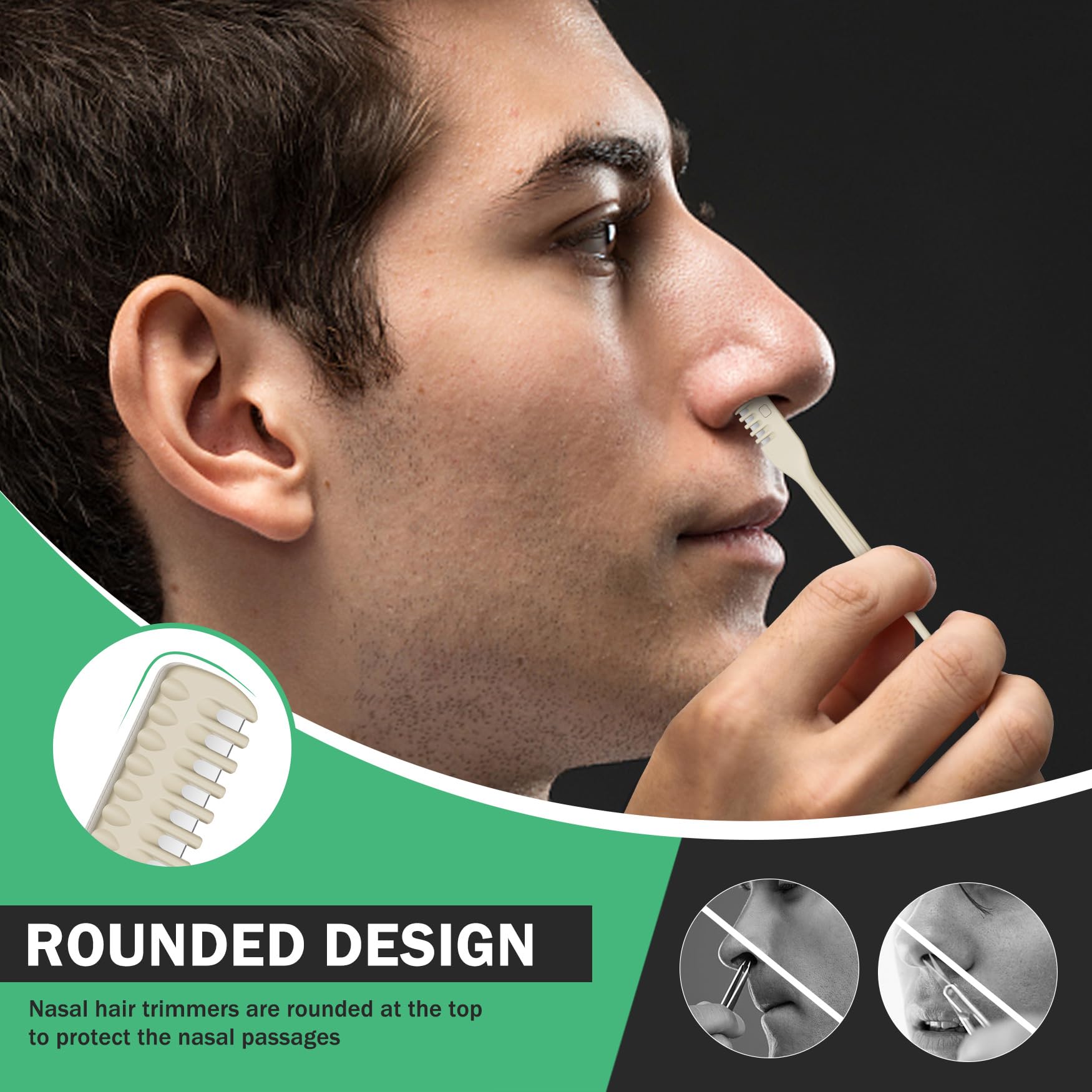 BEZOX recortador nasal manual: estuche compacto facilita guardado y transporte