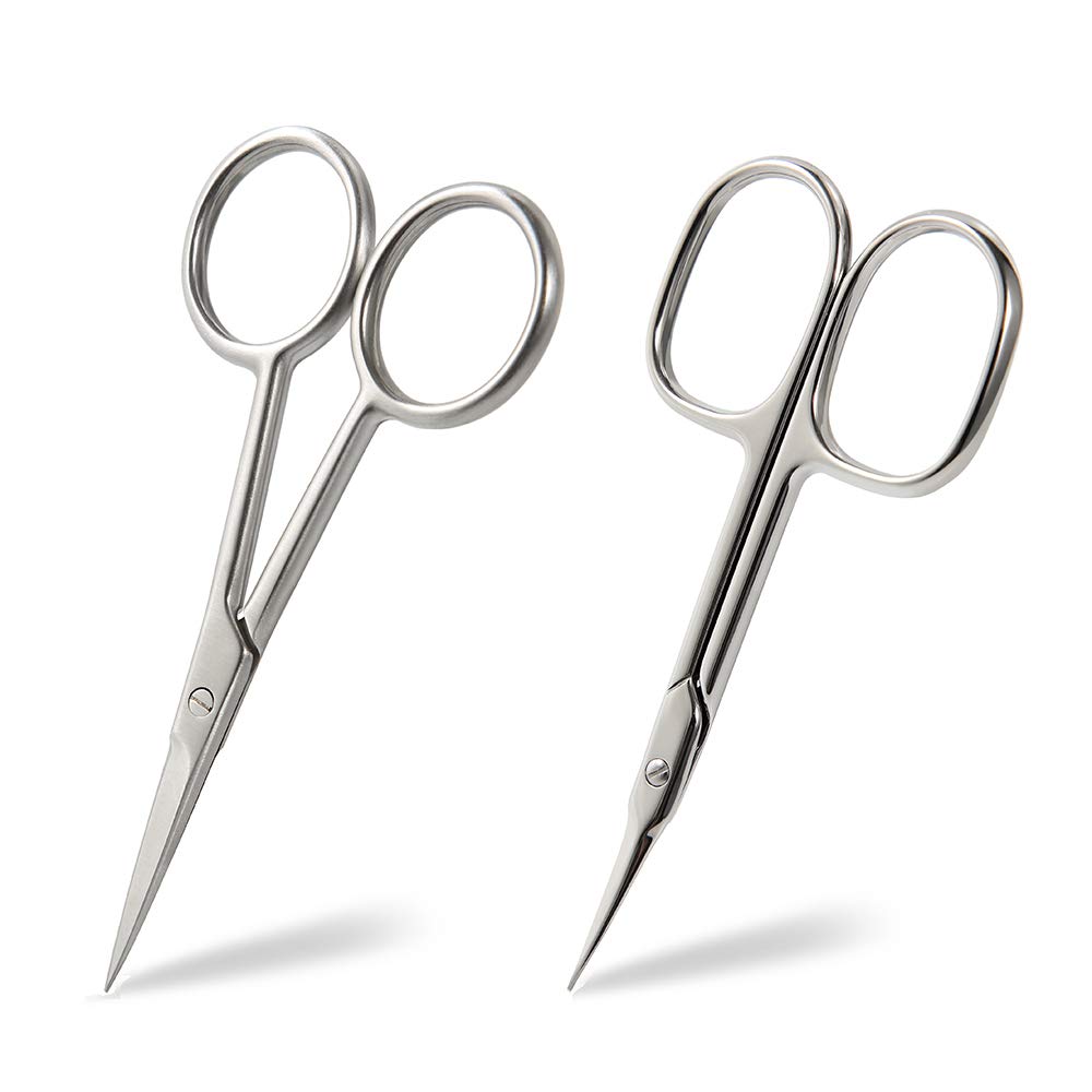 Tijeras BEZOX de barba curva para un corte preciso sin tirones