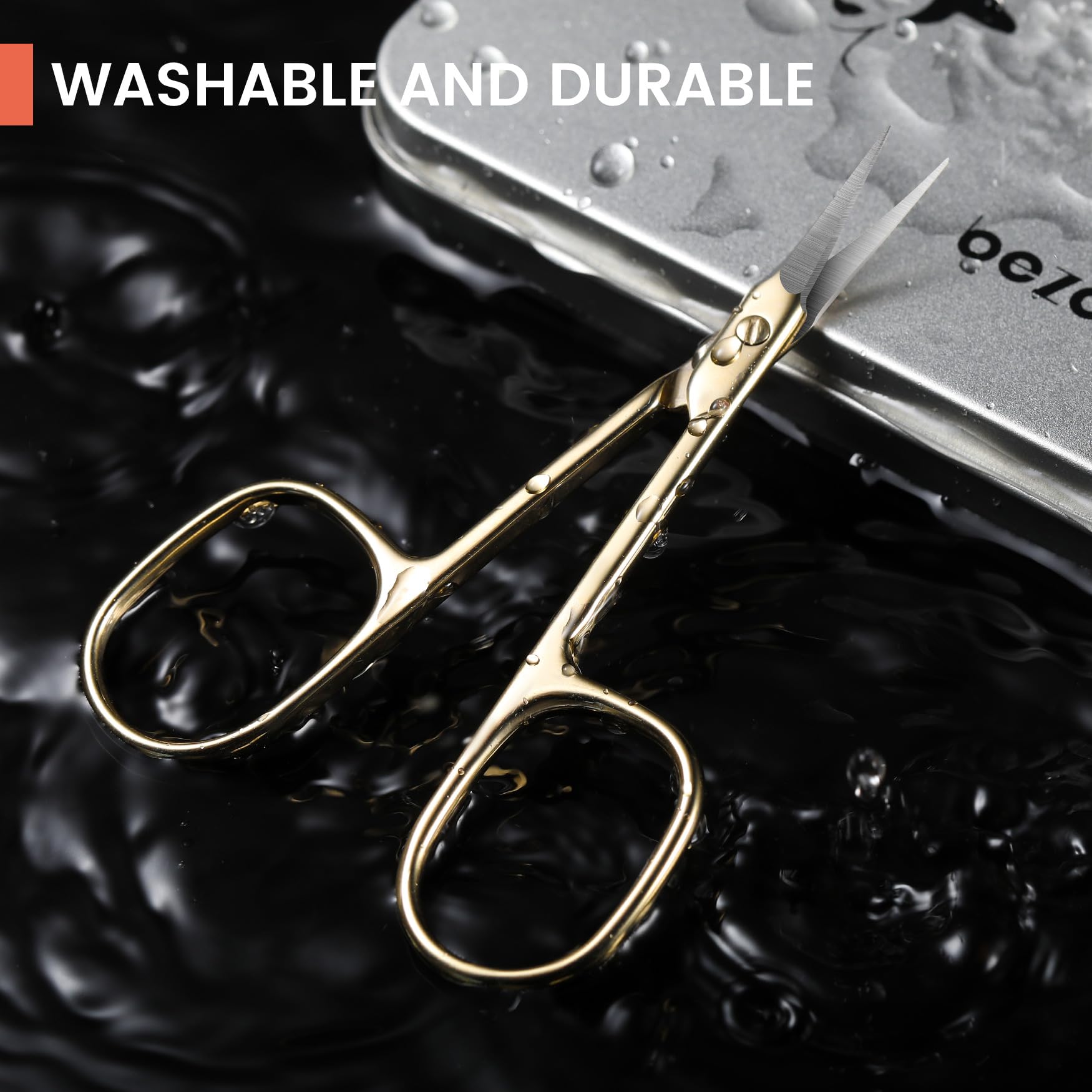 Tijeras BEZOX con acabado dorado para manicura elegante