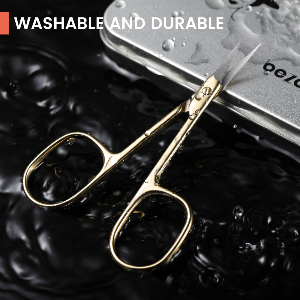 Tijeras BEZOX con acabado dorado para manicura elegante