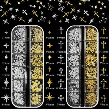 Bezztito alloy cross nail charms elevate nail art with trendy detail