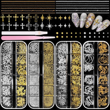 Bezztito gold and silver caviar nail beads for shimmering texture and accents