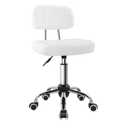BFTOU silla giratoria blanca con respaldo, para mayor confort durante sesiones prolongadas.