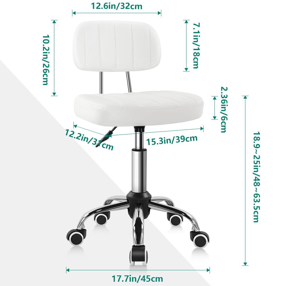 BFTOU silla con ruedas para movilidad suave y giro de 360 grados en espacios de trabajo.