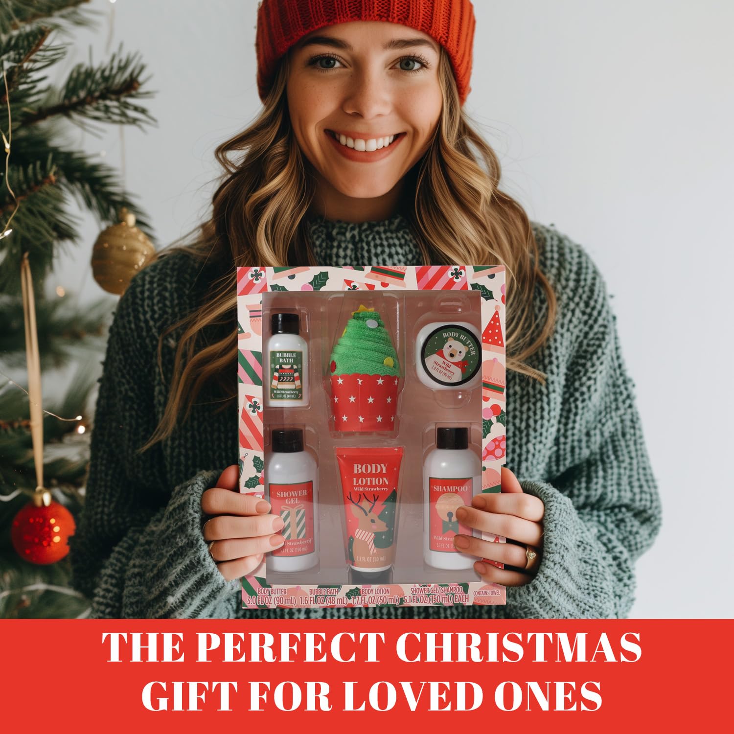 BFFLOVE toalla con forma de árbol, detalle festivo