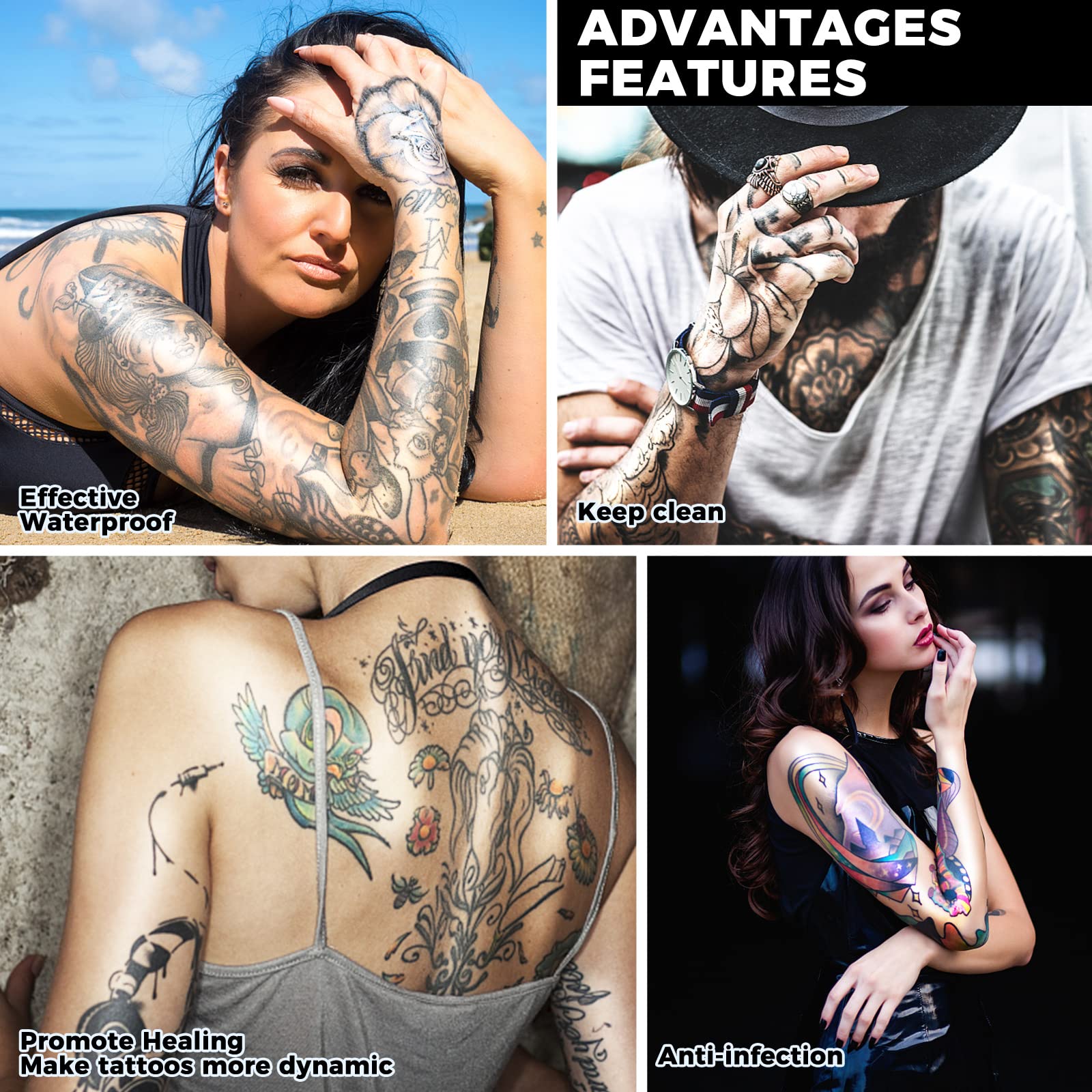 BFONS curita tatuaje transpirable que mantiene la piel cómoda