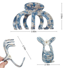 Bgffuy pinza pulpo grande azul, ideal para coletas y moños voluminosos sin resbalón.