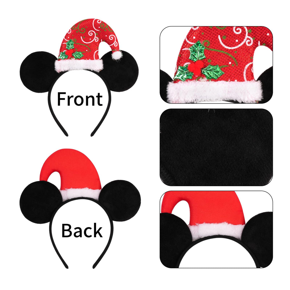 Gorro Santa orejas ratón de bianbaistar, combina purpurina y suavidad para fiestas