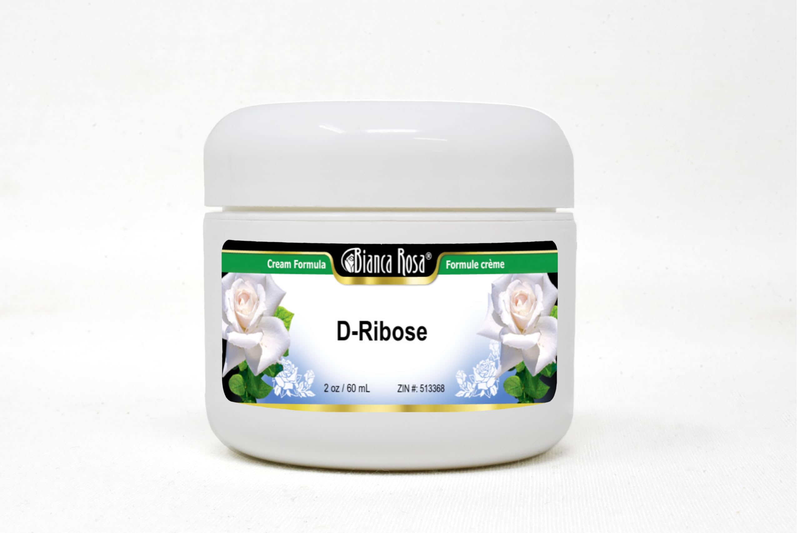 Bianca Rosa D-Ribosa crema 2 oz en envase compacto para hidratación diaria.