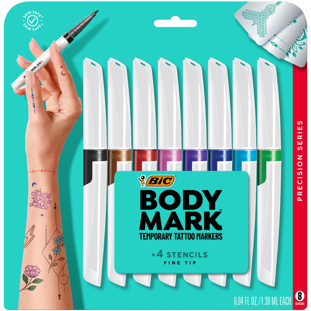 BIC BodyMark ensemble couleurs: motifs éphémères sur peau