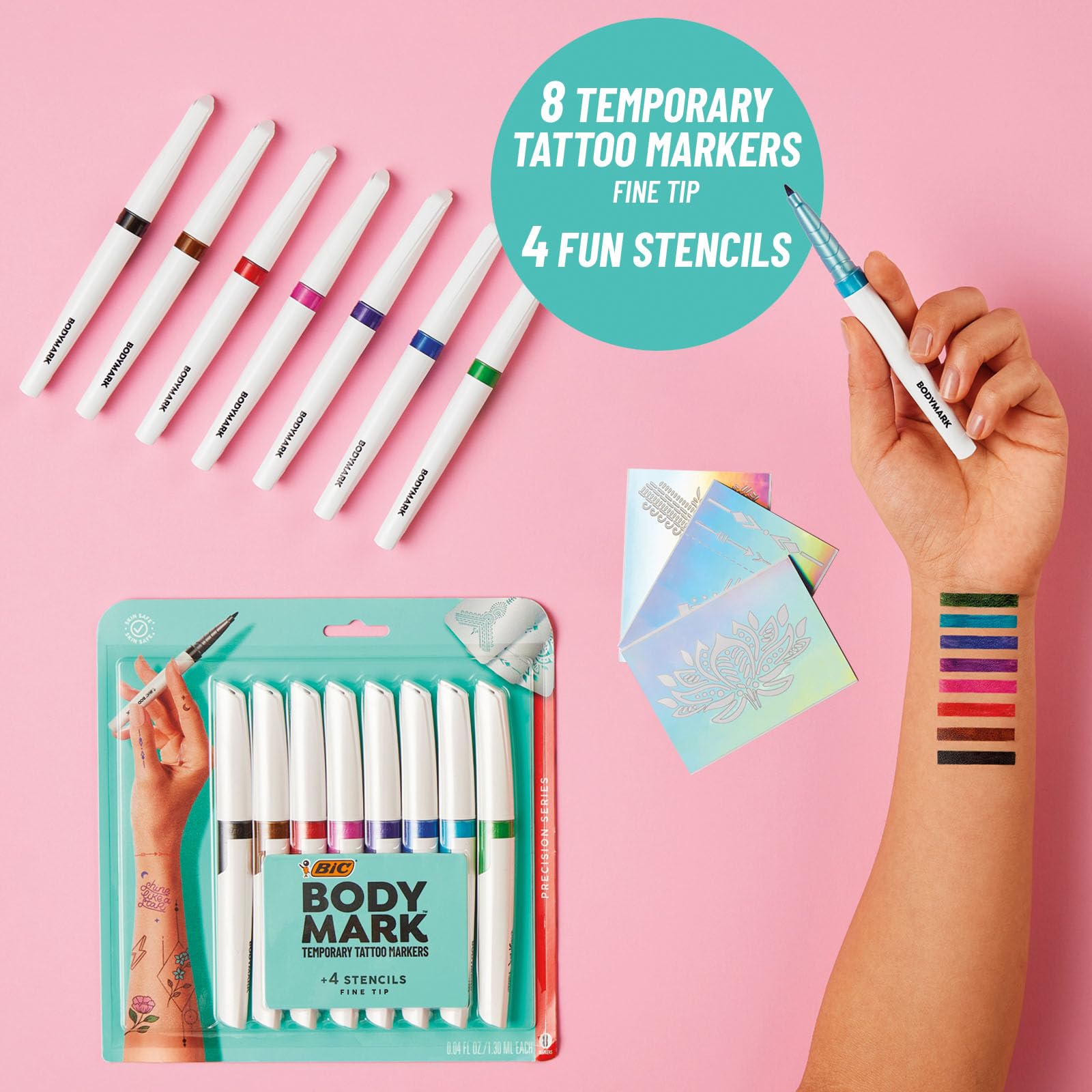 BIC BodyMark gabarits-tatouage guides: motifs personnalisés