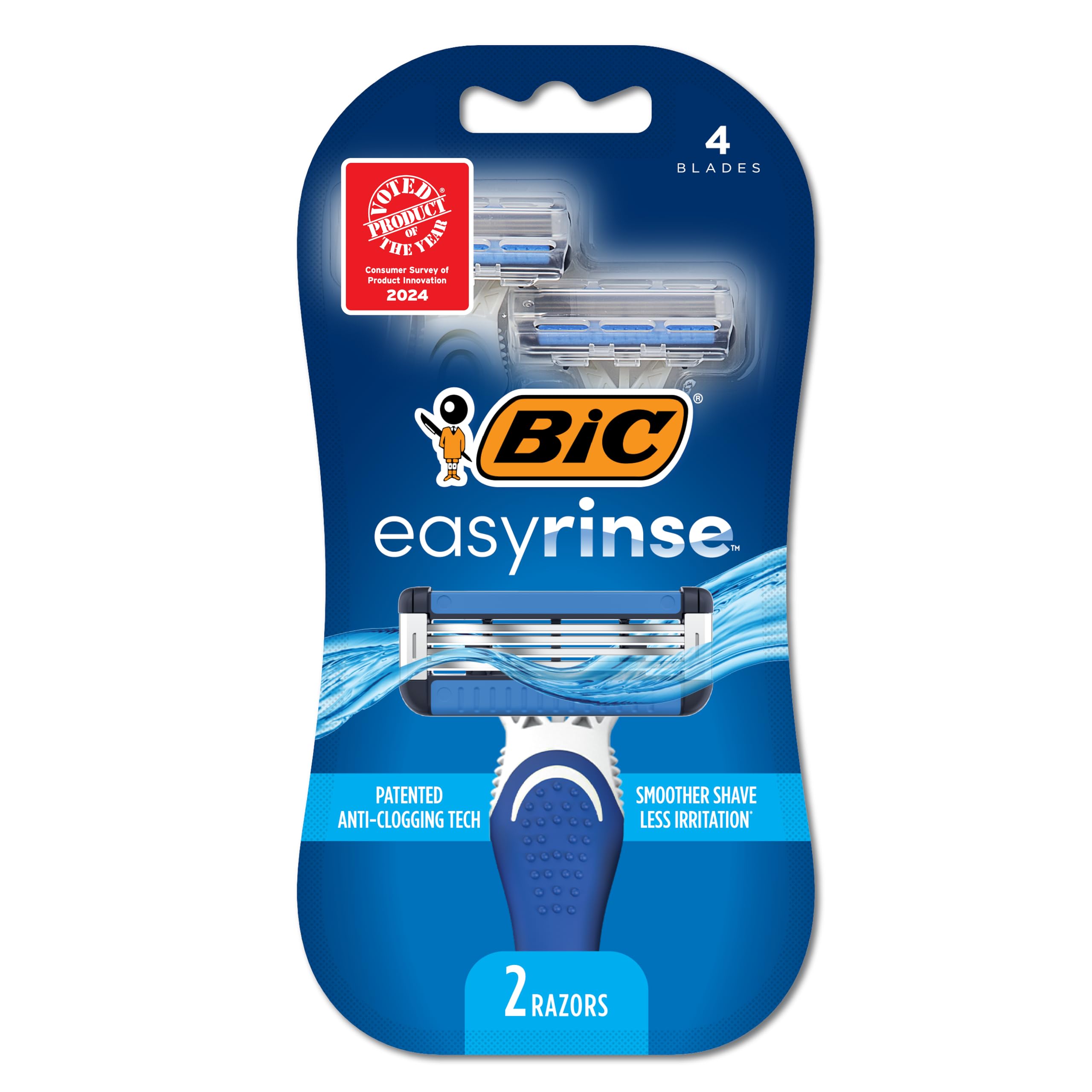 BIC EasyRinse con 4 hojas para un afeitado cercano y suave
